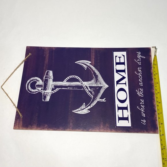 Wall Decor Wooden Sign HOME IS WHERE THE ANCHOR DROPS 13*9" - Picture 9 of 10